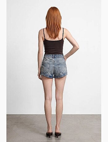 Short en denim coton à taille haute dilvin