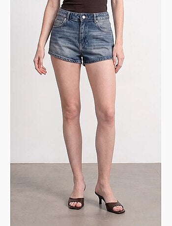 Short en denim coton à taille haute dilvin