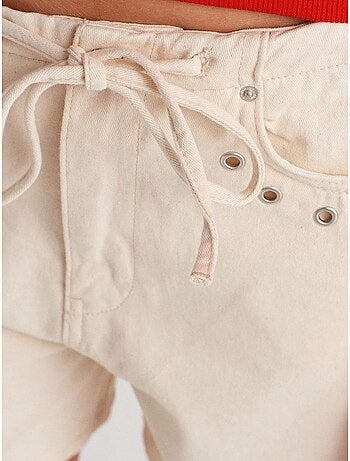 Short en denim de coton pour femme avec cordon dilvin