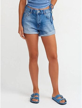 Short en denim de coton taille haute dilvin