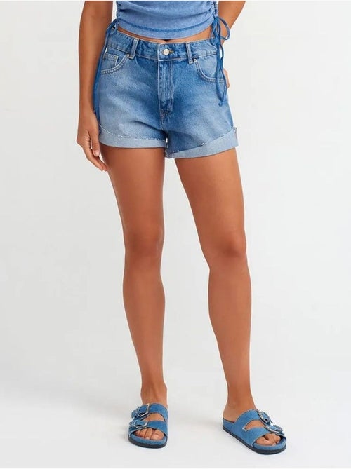 Short en denim de coton taille haute dilvin - Kiabi Short en denim de coton taille haute dilvin - Kiabi