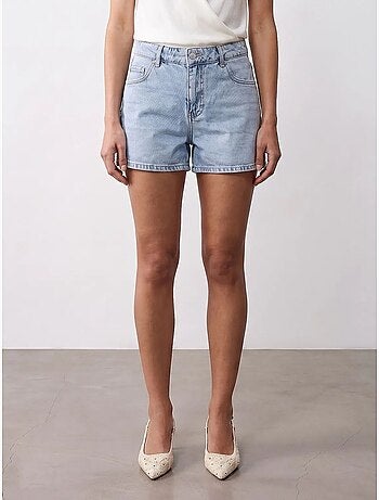 Short en denim en lin à taille haute dilvin