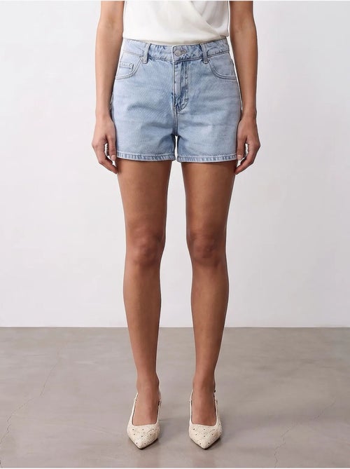 Short en denim en lin à taille haute dilvin - Kiabi