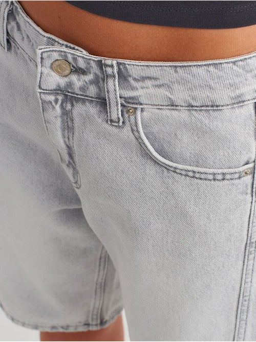 Short En Denim Femme, Taille Mi-haute, Jambe Large - Kiabi