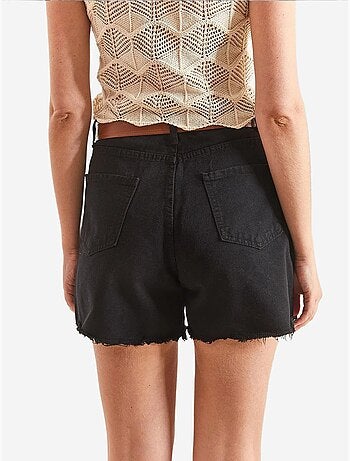 Short en denim gabardine de toile avec ceinture bianco lucci