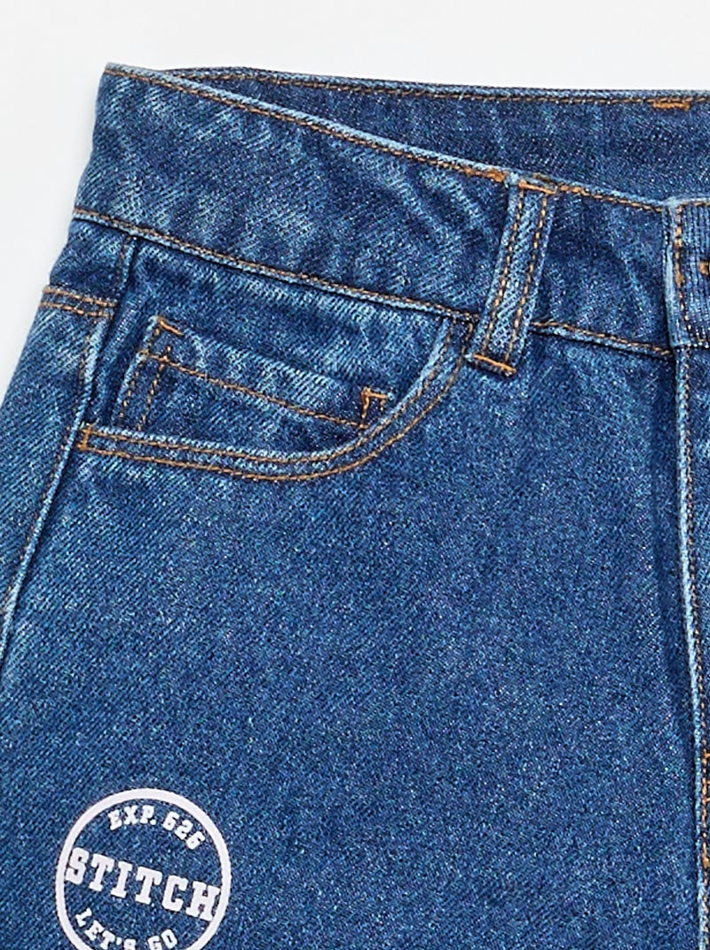 Short en denim 'Stitch' Bleu - Kiabi