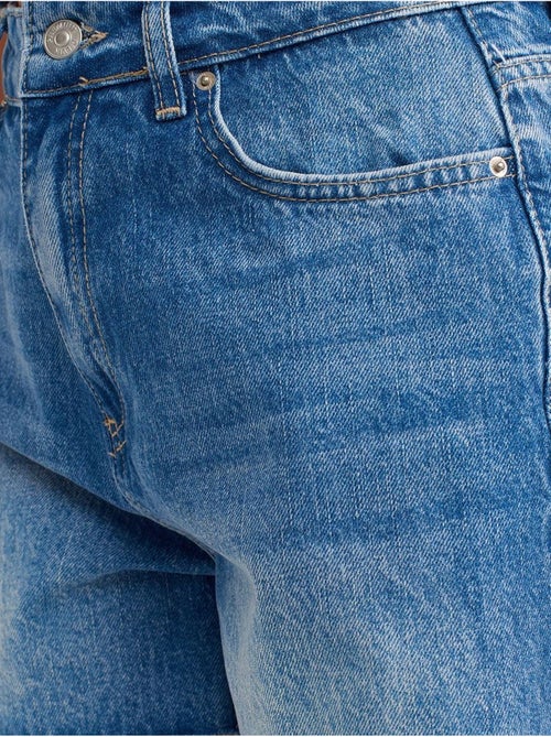 Short en denim taille haute à bouton dilvin - Kiabi Short en denim taille haute à bouton dilvin - Kiabi