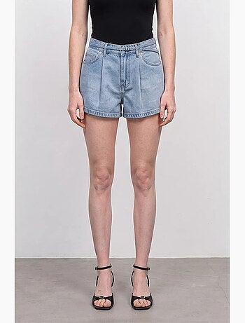 Short en denim taille haute avec ceinture dilvin