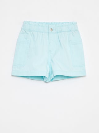Short en denim uni avec poches