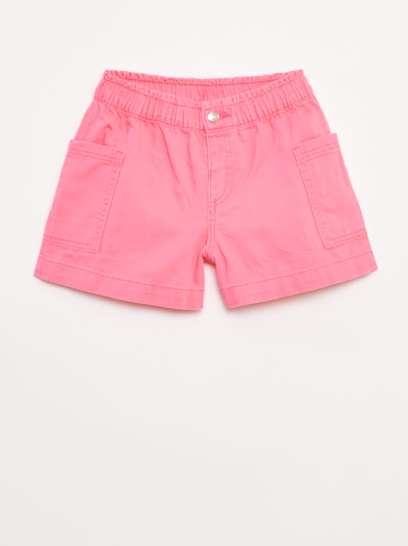 Short en denim uni avec poches Rose - Kiabi