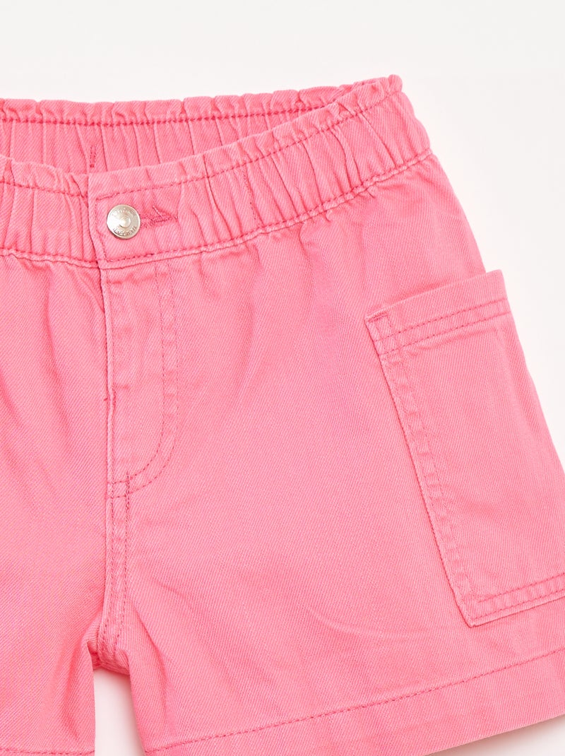 Short en denim uni avec poches Rose - Kiabi