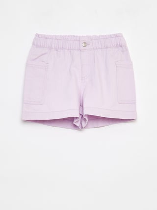 Short en denim uni avec poches