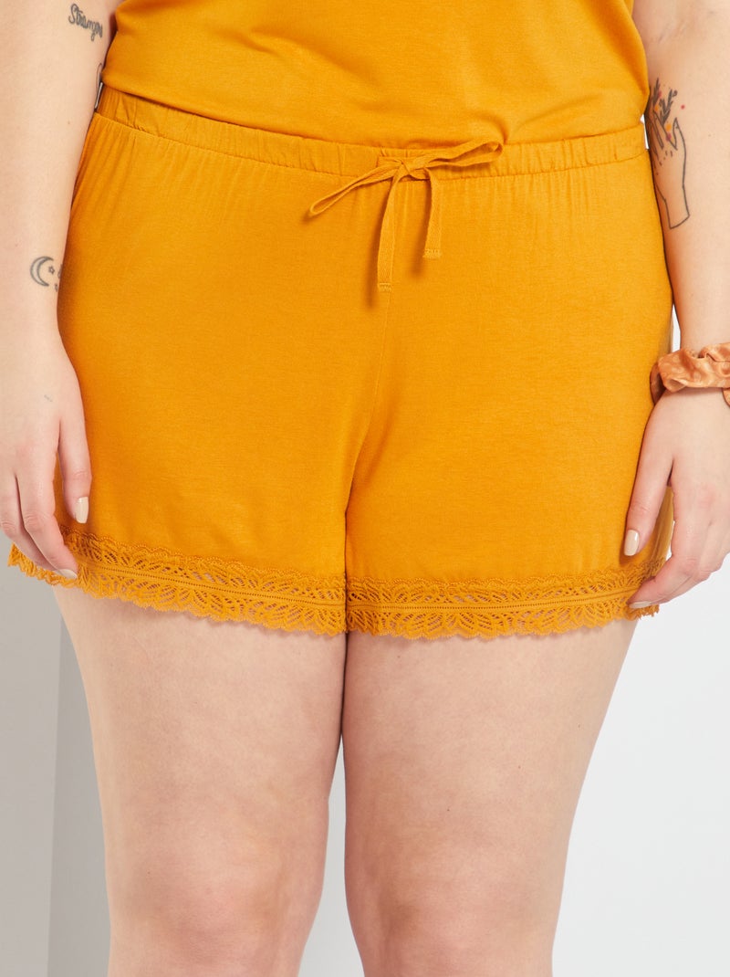 Short en dentelle jaune - Kiabi
