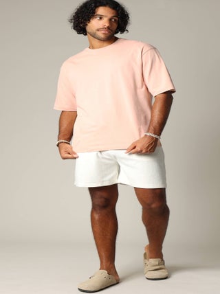 Short en éponge à la taille élastiquée avec cordon 'Deeluxe'