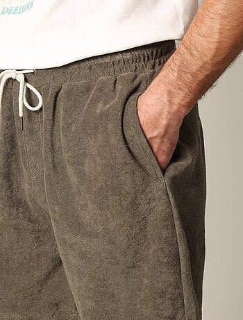 Short en éponge à la taille élastiquée avec cordon 'Deeluxe'