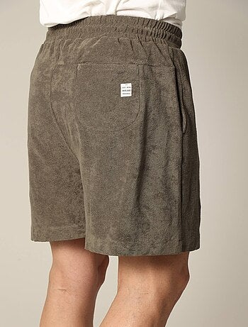 Short en éponge à la taille élastiquée avec cordon 'Deeluxe'