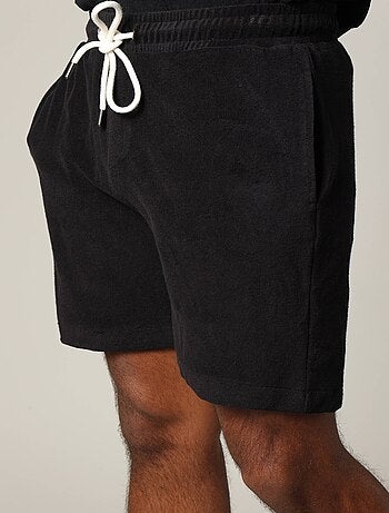 Short en éponge à la taille élastiquée avec cordon 'Deeluxe'