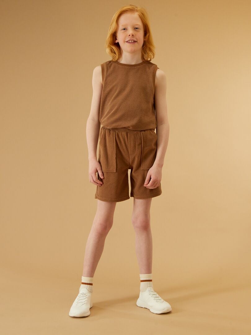 Short en éponge Marron - Kiabi