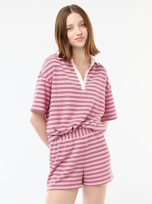 Short en éponge rayé - Kiabi