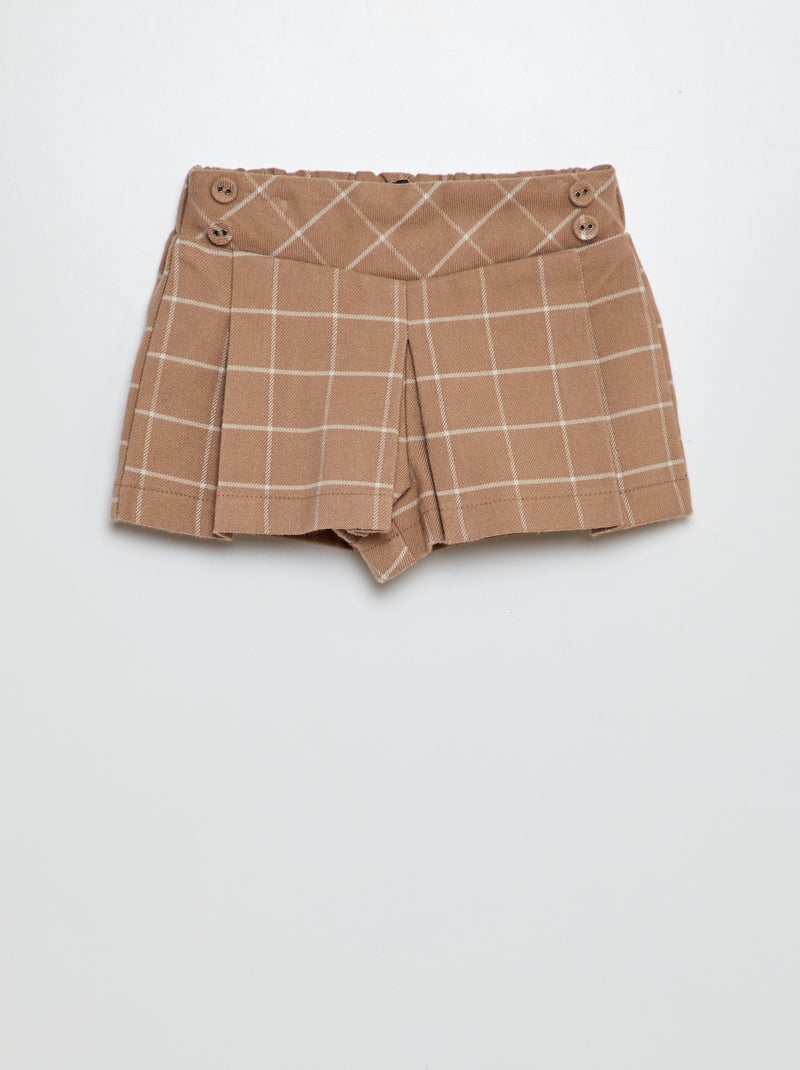 Short en flanelle à carreaux Beige - Kiabi