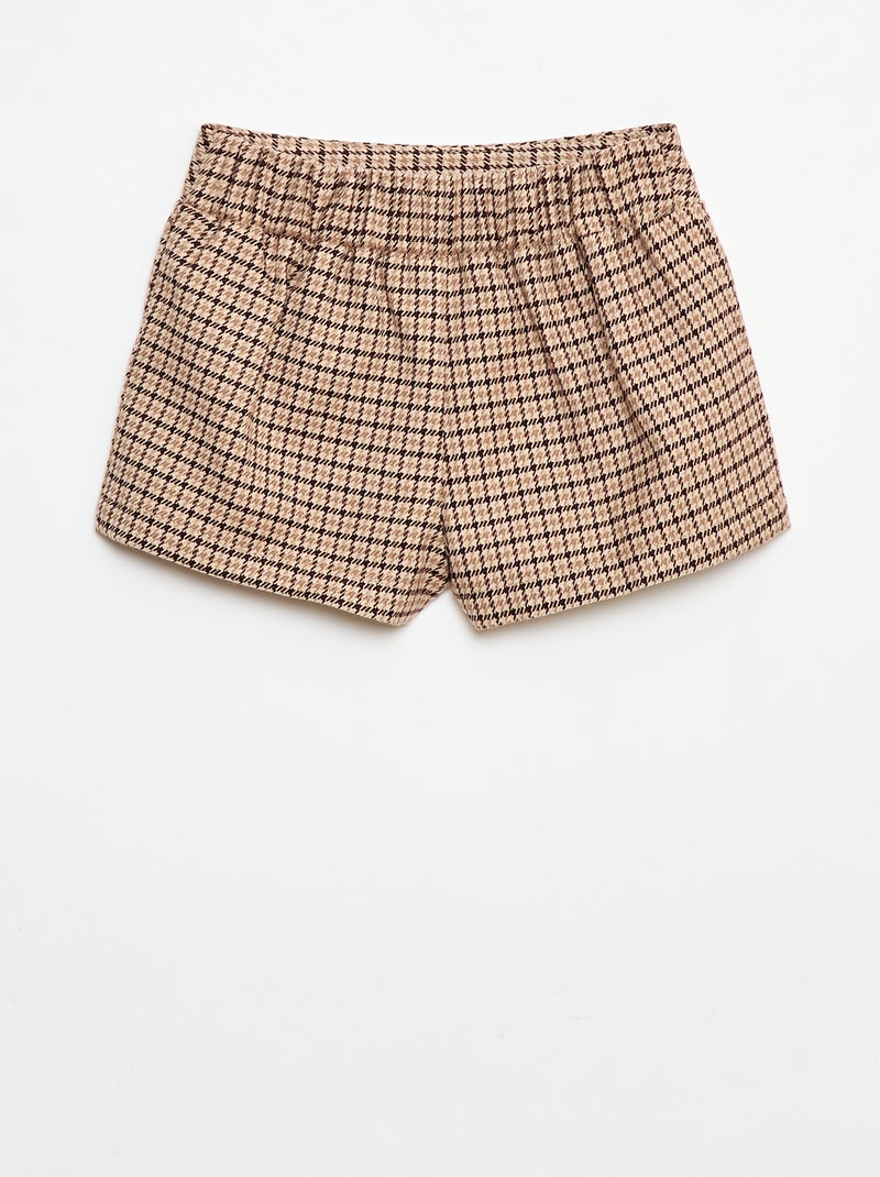 Short en flanelle à carreaux Beige - Kiabi