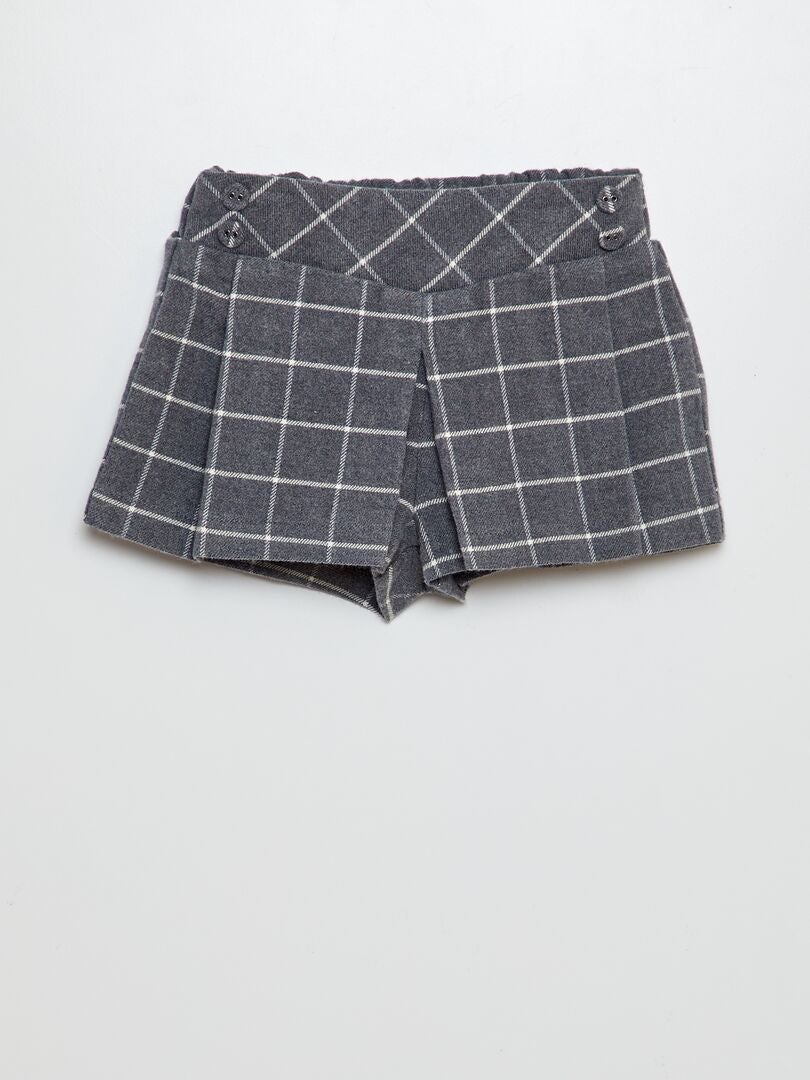 Short en flanelle à carreaux Gris - Kiabi