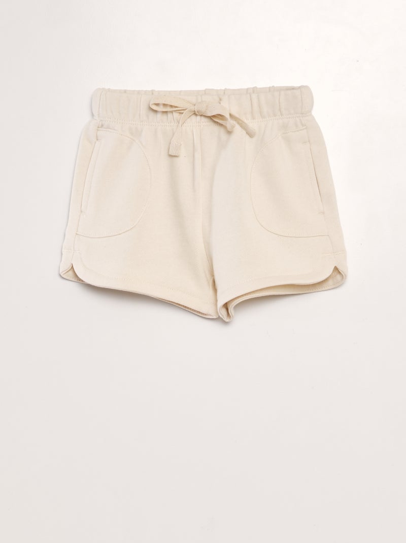 Short en french terry Blanc - Kiabi