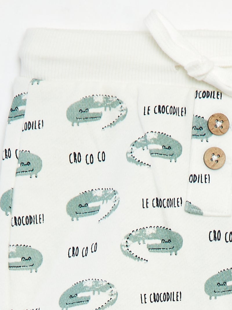 Short en french terry imprimé Blanc - Kiabi