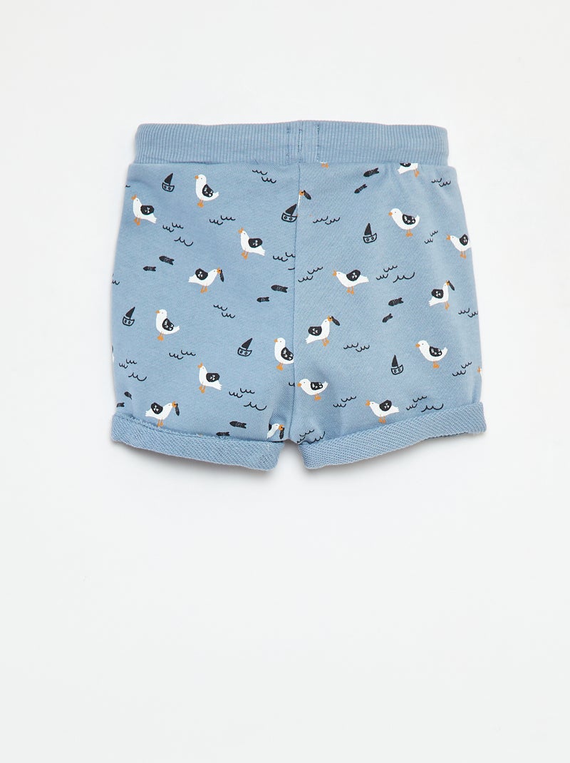 Short en french terry imprimé Bleu - Kiabi