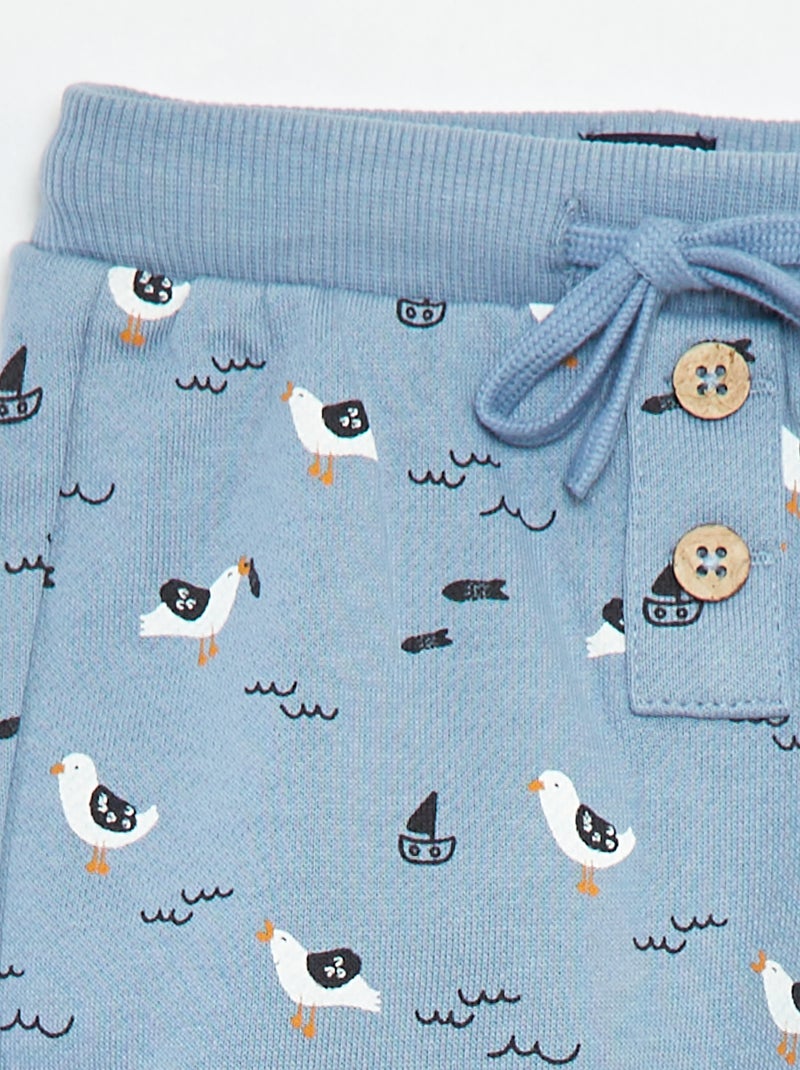 Short en french terry imprimé Bleu - Kiabi