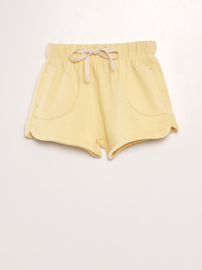 Short en french terry Jaune - Kiabi