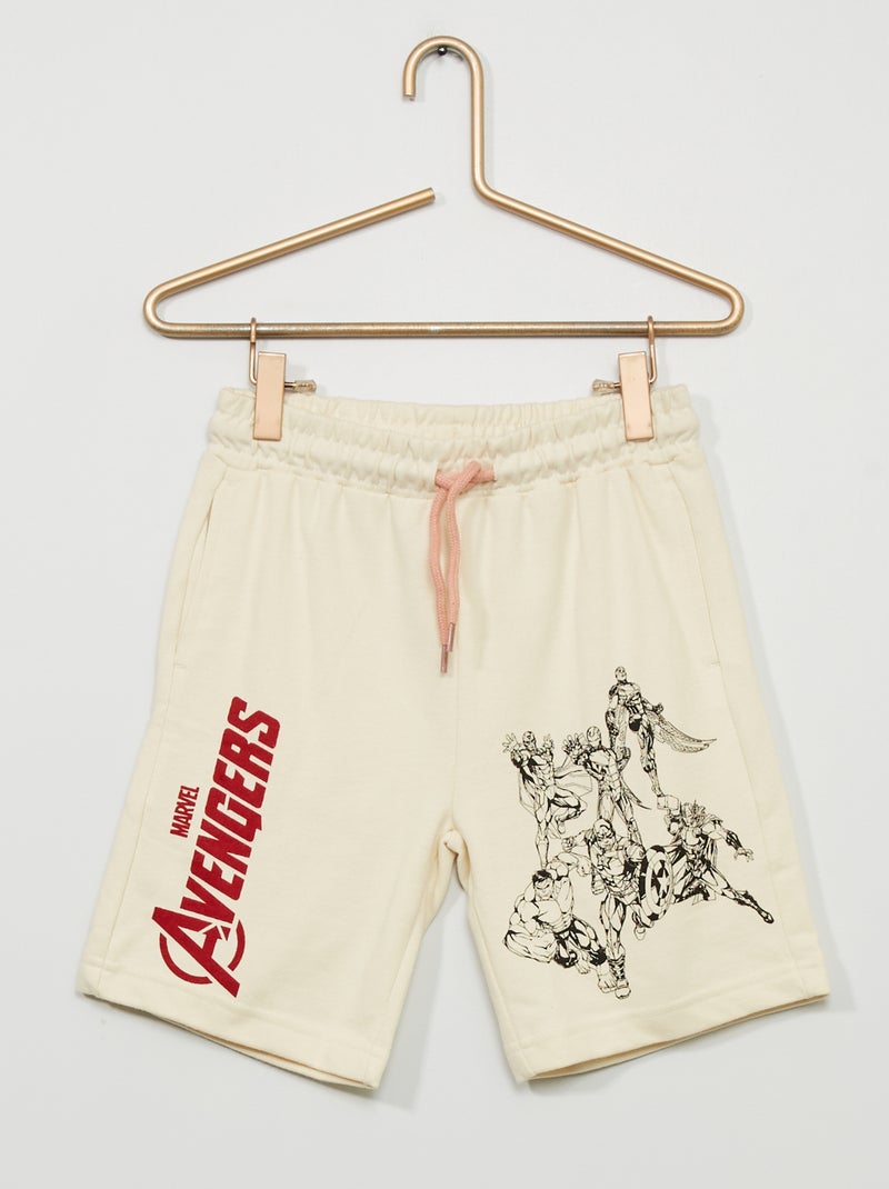 Short en french terry 'Marvel' Blanc - Kiabi