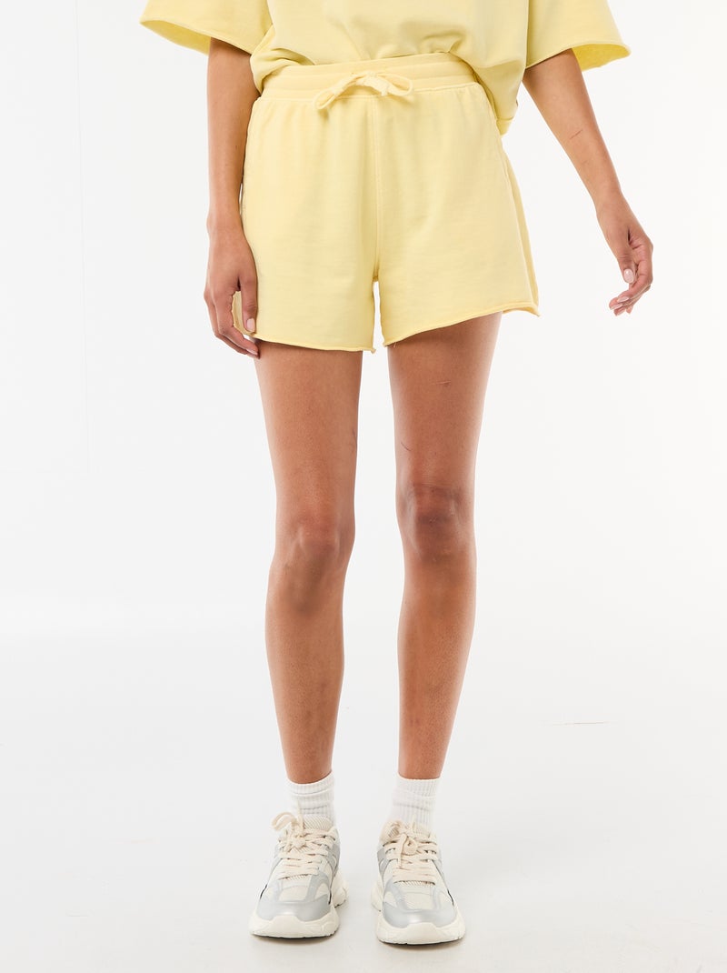 Short en French Terry uni Jaune - Kiabi