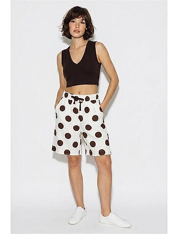 Short en gabardine de coton à taille haute lucci