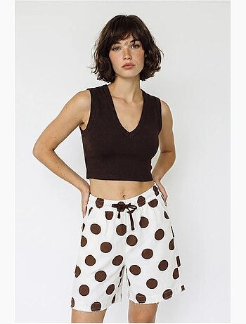 Short en gabardine de coton à taille haute lucci
