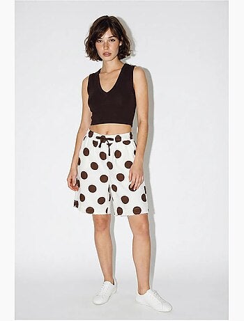Short en gabardine de coton à taille haute lucci