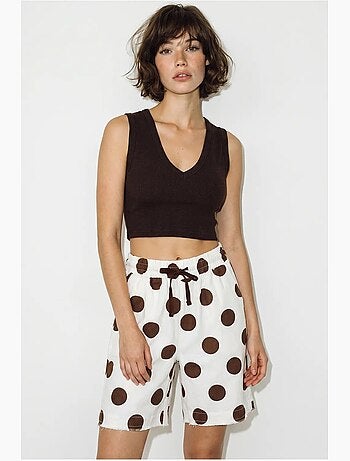 Short en gabardine de coton à taille haute lucci