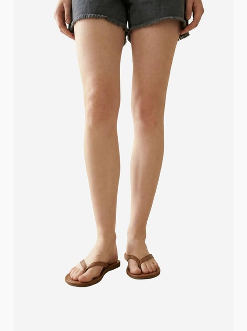 Short en gabardine taille haute à jambes larges et déchirées my fashion - Kiabi Short en gabardine taille haute à jambes larges et déchirées my fashion - Kiabi