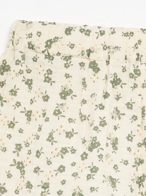 Short en gaze de coton avec imprimé à fleurs - Kiabi Short en gaze de coton avec imprimé à fleurs - Kiabi