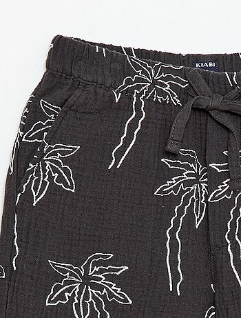 Short en gaze de coton en motif brodé