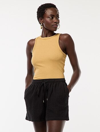Short en gaze de coton uni