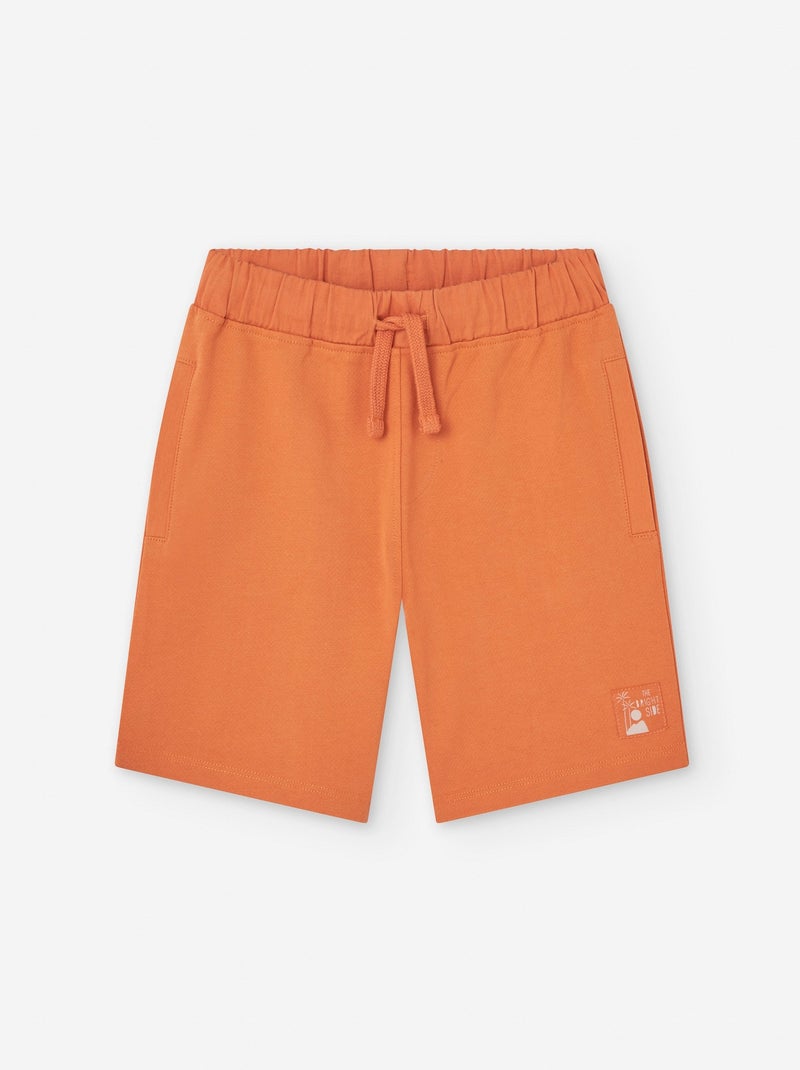 Short en Interlock de Coton avec Cordon Orange - Kiabi