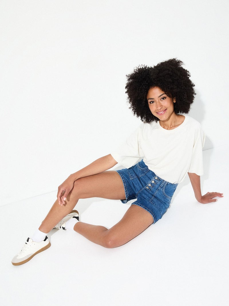 Short en jean à boutons MO Fashion Bleu - Kiabi