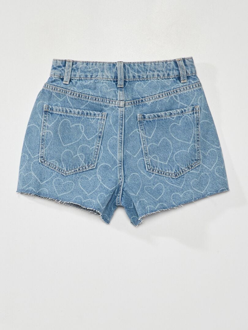 Short en jean à motifs bleu - Kiabi