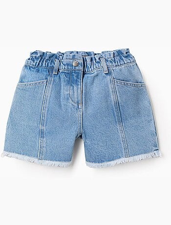 Short en jean à ourlets effilochés