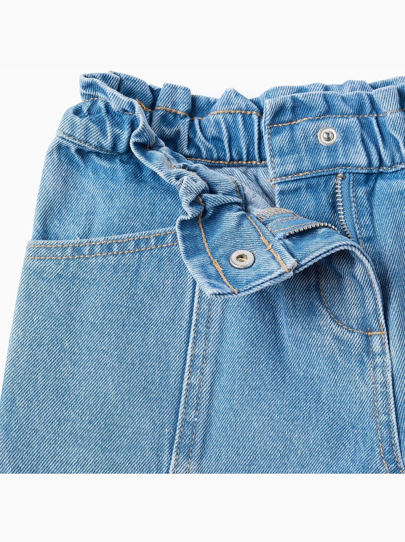 Short en jean à ourlets effilochés Bleu clair - Kiabi