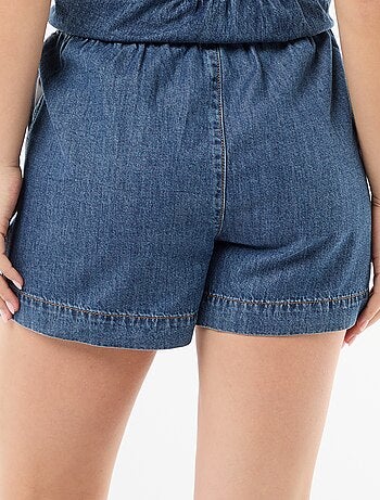 Short en jean à taille élastiqué