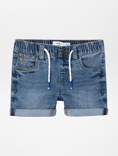 Short en jean à taille élastiquée - Kiabi