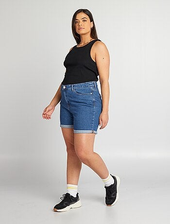 Short en jean à taille haute