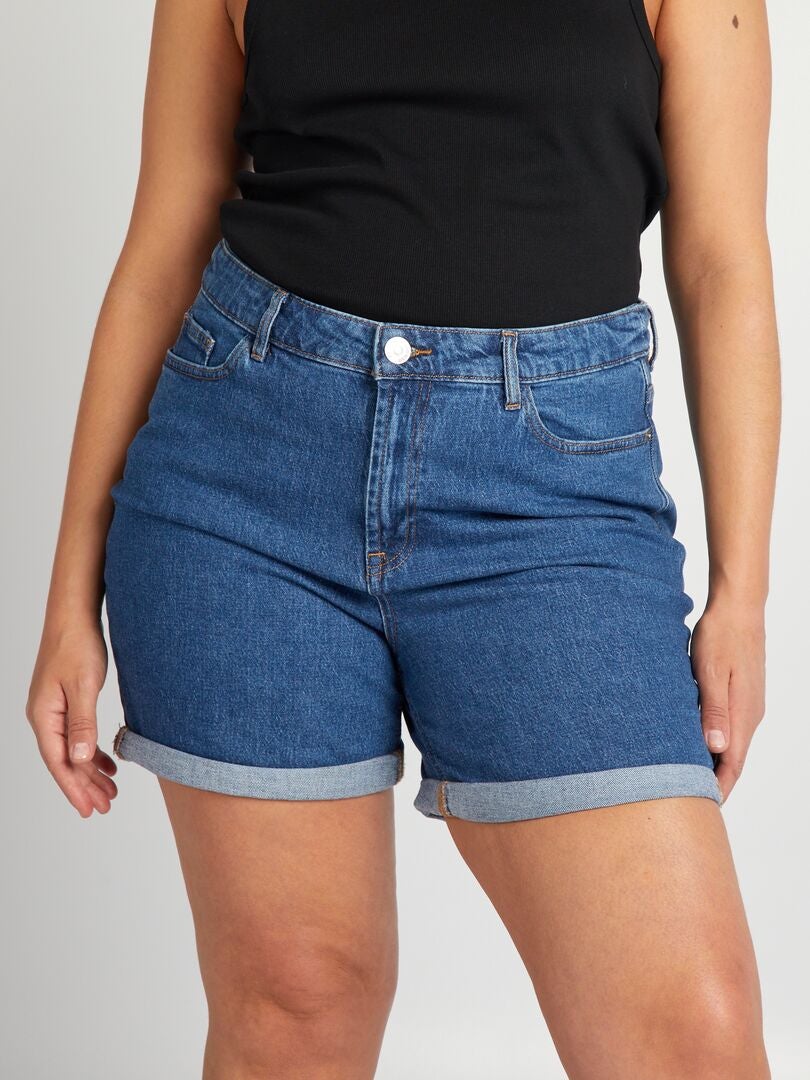 Short en jean à taille haute Stone - Kiabi